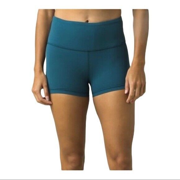 Womens Prana NWT New Dusty Blue Layna Yoga Shorts Stretch M